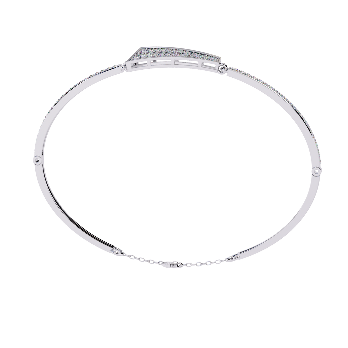 Round Cut Diamond 14k Solid Yellow Gold Unique  Art Deco Perfect Dainty Party Wear Bangle For Her - HIGHCARAT DIAMONDS
