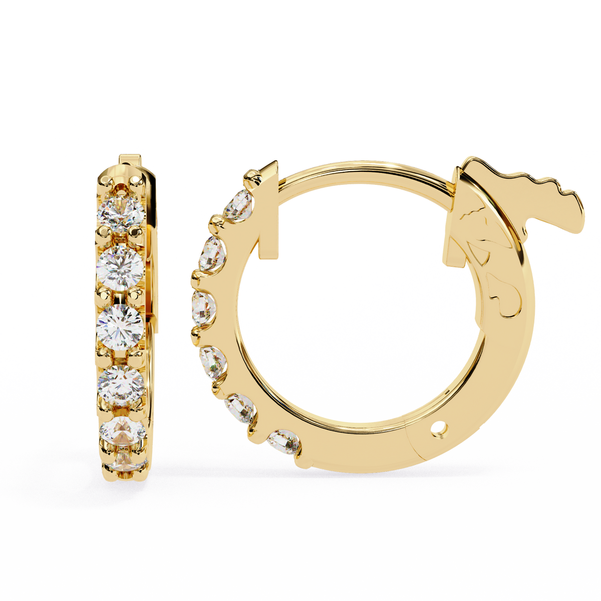 Round Cut Top Grade Diamond Antique Elegant Cluster Art Deco Perfect Hoop Earring Gift For Her - HIGHCARAT DIAMONDS