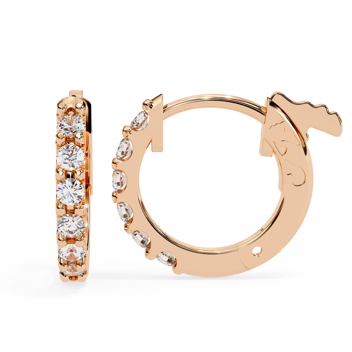 Round Cut Top Grade Diamond Antique Elegant Cluster Art Deco Perfect Hoop Earring Gift For Her - HIGHCARAT DIAMONDS