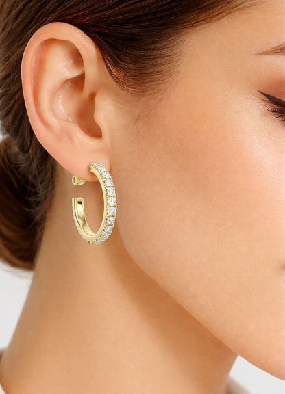 Round Cut Top Grade Diamond Antique Elegant Cluster Art Deco Perfect Hoop Earring Gift For Her - HIGHCARAT DIAMONDS #wearthelook