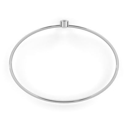 Round Cut Diamond Bezel Set Dainty Solitaire Simple Unique Handmade Bangle Bracelet For Gift - HIGHCARAT DIAMONDS