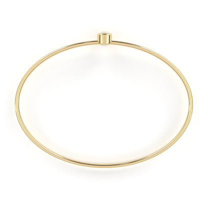 Round Cut Diamond Bezel Set Dainty Solitaire Simple Unique Handmade Bangle Bracelet For Gift - HIGHCARAT DIAMONDS