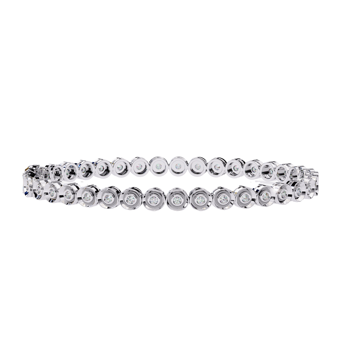 Round Cut Diamond Bezel Set Art Deco Delicate Timeless Handmade Stacking Vintage Tennis Bracelet - HIGHCARAT DIAMONDS