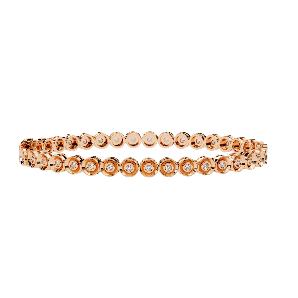 Round Cut Diamond Bezel Set Art Deco Delicate Timeless Handmade Stacking Vintage Tennis Bracelet - HIGHCARAT DIAMONDS
