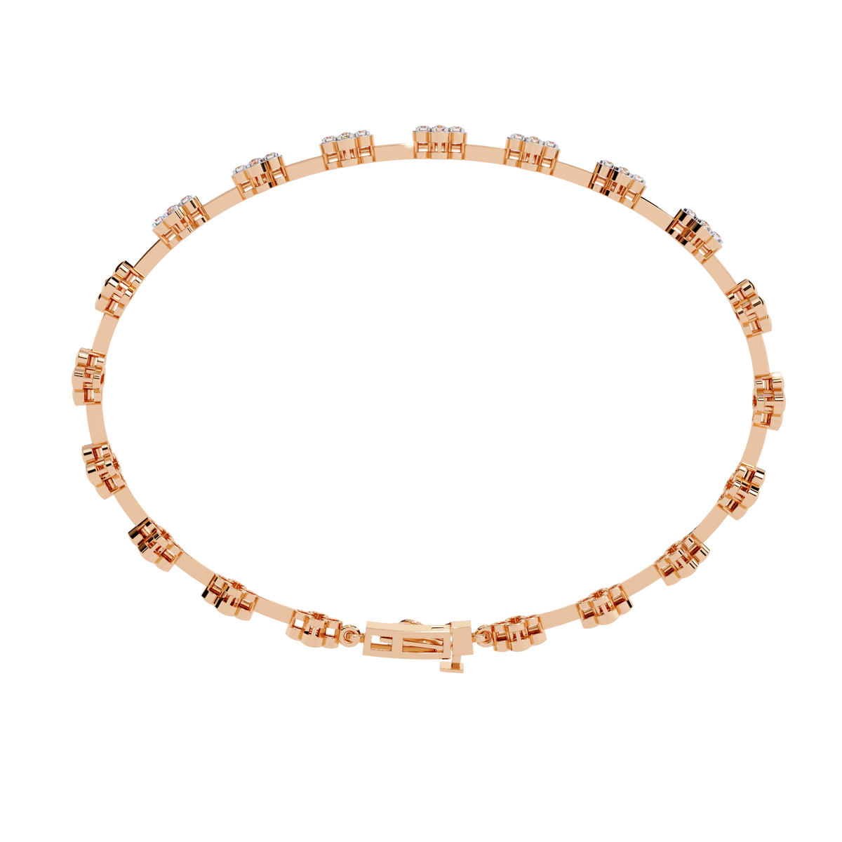 Round Cut Diamond Delicate Classic Handmade Wedding Minimalist Bracelet Special Day Gift For Her - HIGHCARAT DIAMONDS