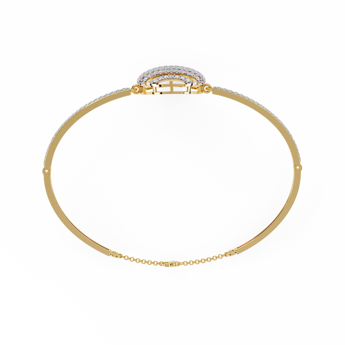 Round Cut Diamond Cluster Modern Perfect Minimalist Hand Crafted Wedding Cuff Bracelet For Her - HIGHCARAT DIAMONDS