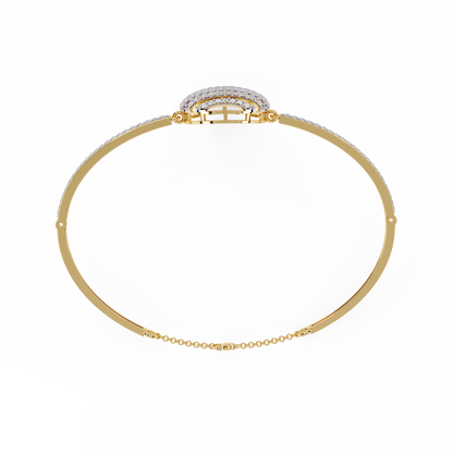 Round Cut Diamond Cluster Modern Perfect Minimalist Hand Crafted Wedding Cuff Bracelet For Her - HIGHCARAT DIAMONDS