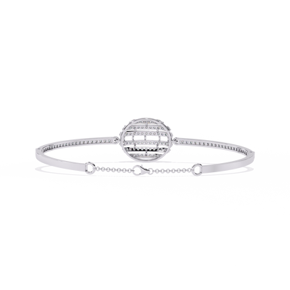 Round Cut Diamond Cluster Modern Perfect Minimalist Hand Crafted Wedding Cuff Bracelet For Her - HIGHCARAT DIAMONDS