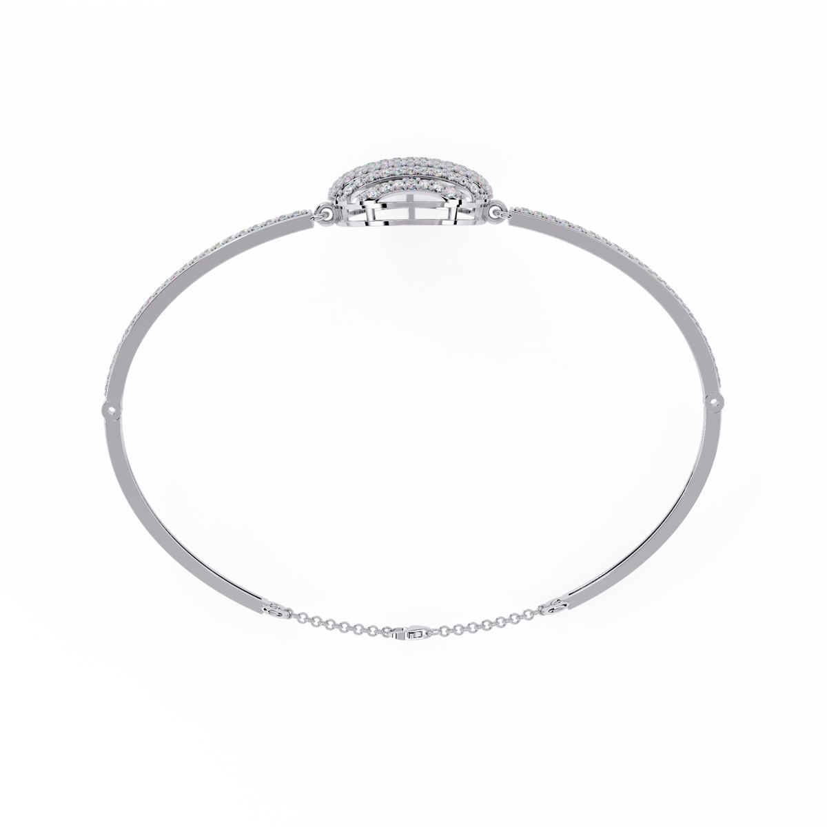 Round Cut Diamond Cluster Modern Perfect Minimalist Hand Crafted Wedding Cuff Bracelet For Her - HIGHCARAT DIAMONDS