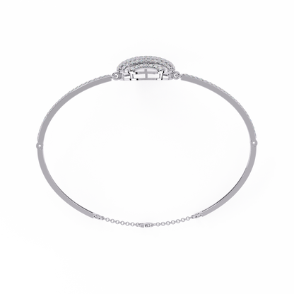 Round Cut Diamond Cluster Modern Perfect Minimalist Hand Crafted Wedding Cuff Bracelet For Her - HIGHCARAT DIAMONDS