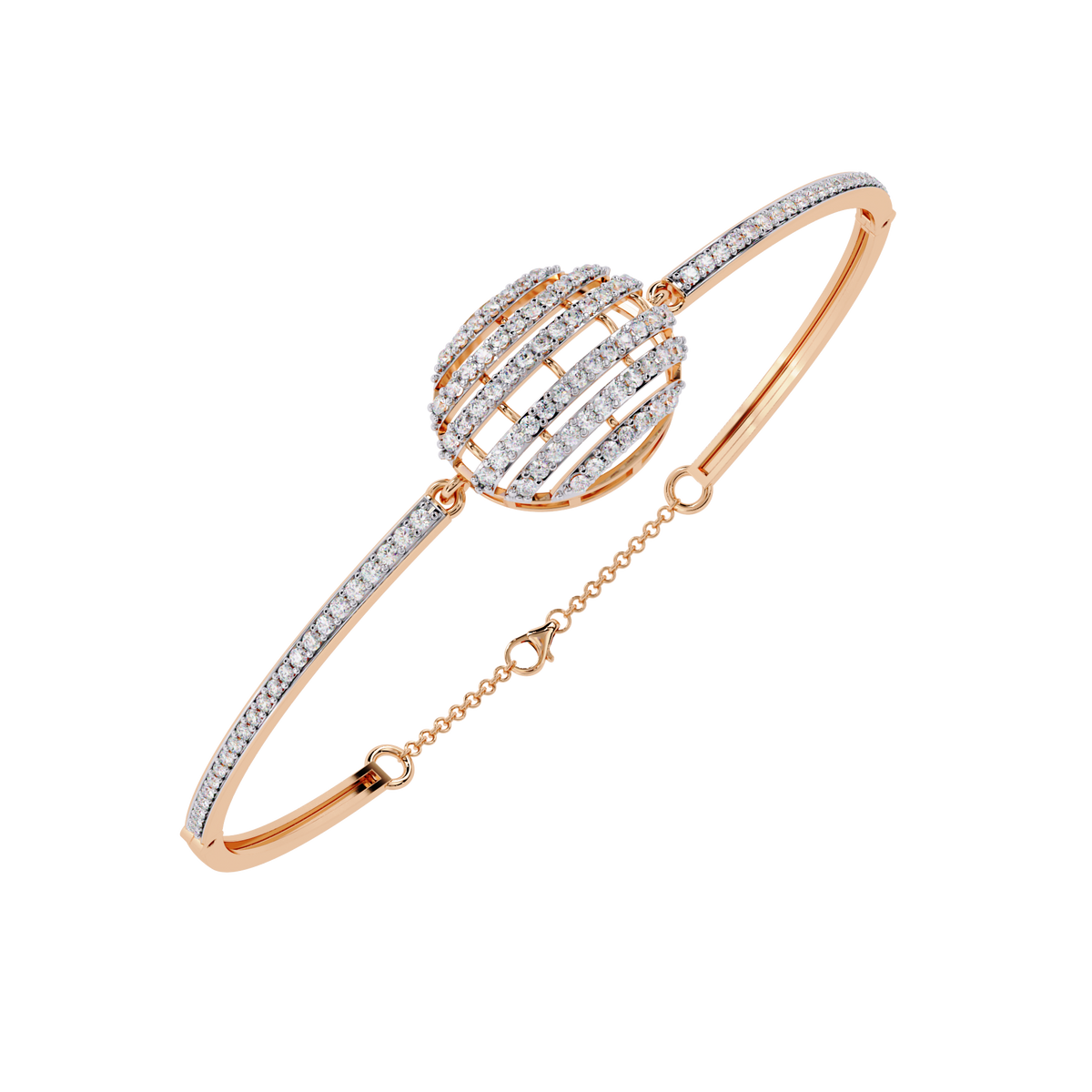 Round Cut Diamond Cluster Modern Perfect Minimalist Hand Crafted Wedding Cuff Bracelet For Her - HIGHCARAT DIAMONDS