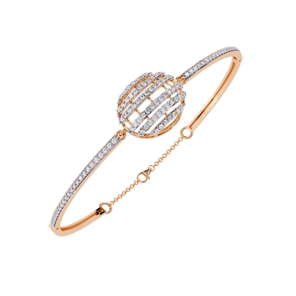 Round Cut Diamond Cluster Modern Perfect Minimalist Hand Crafted Wedding Cuff Bracelet For Her - HIGHCARAT DIAMONDS