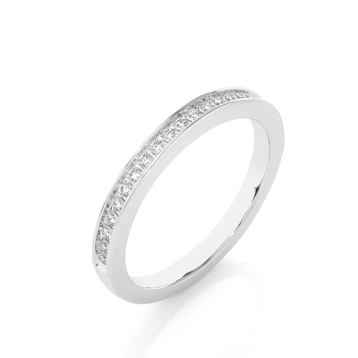 Round Cut Diamond Elegant Channel Set Eternity Wedding Band With Round Labgrown Diamonds - HIGHCARAT DIAMONDS