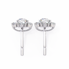 Lab Grown Diamond Flower Shape Stud Earrings Top View