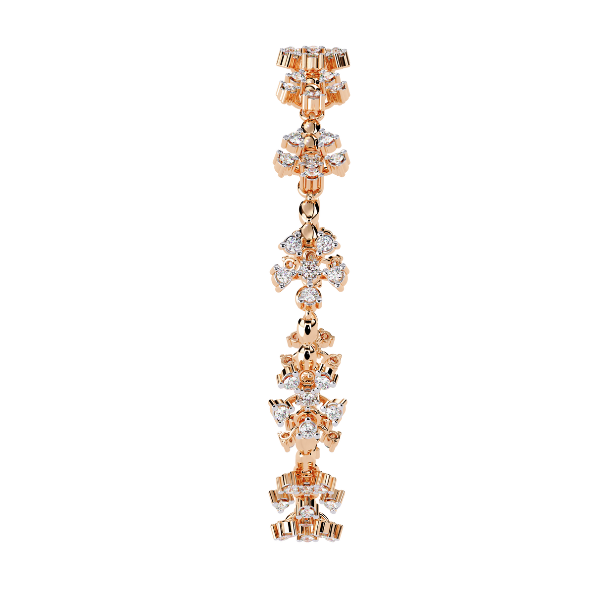 Round Cut Diamond Flower Shape Antique Stunning Sparkling Prefect Party Wear Tennis Bracelet - HIGHCARAT DIAMONDS