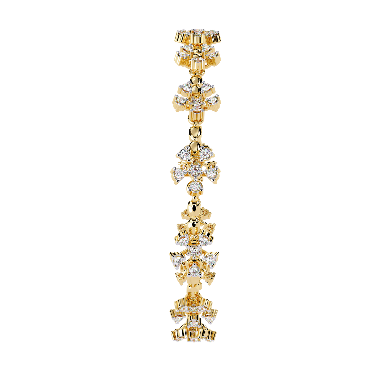 Round Cut Diamond Flower Shape Antique Stunning Sparkling Prefect Party Wear Tennis Bracelet - HIGHCARAT DIAMONDS