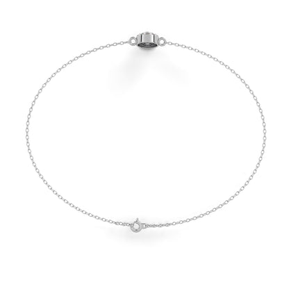Round Cut Diamond Minimalist Elegant Halo Style Cluster Solitaire Prong Set Charm Bracelet For Gift - HIGHCARAT DIAMONDS