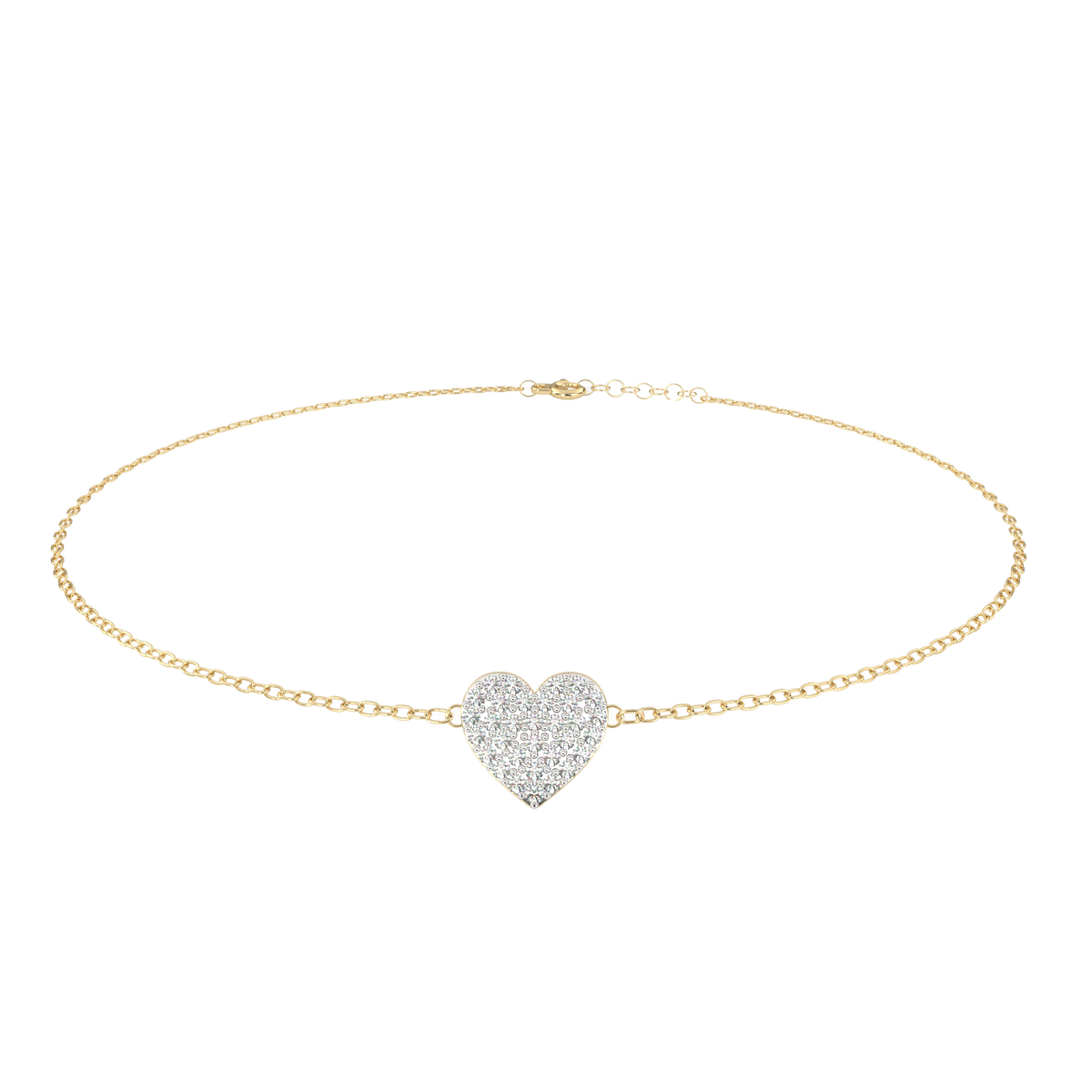 Vintage Round Cut Diamond Heart Shape Prong Set Cluster Handcrafted Dainty Party Wear Charm Bracelet - HIGHCARAT DIAMONDS