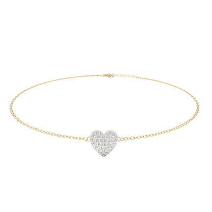 Vintage Round Cut Diamond Heart Shape Prong Set Cluster Handcrafted Dainty Party Wear Charm Bracelet - HIGHCARAT DIAMONDS
