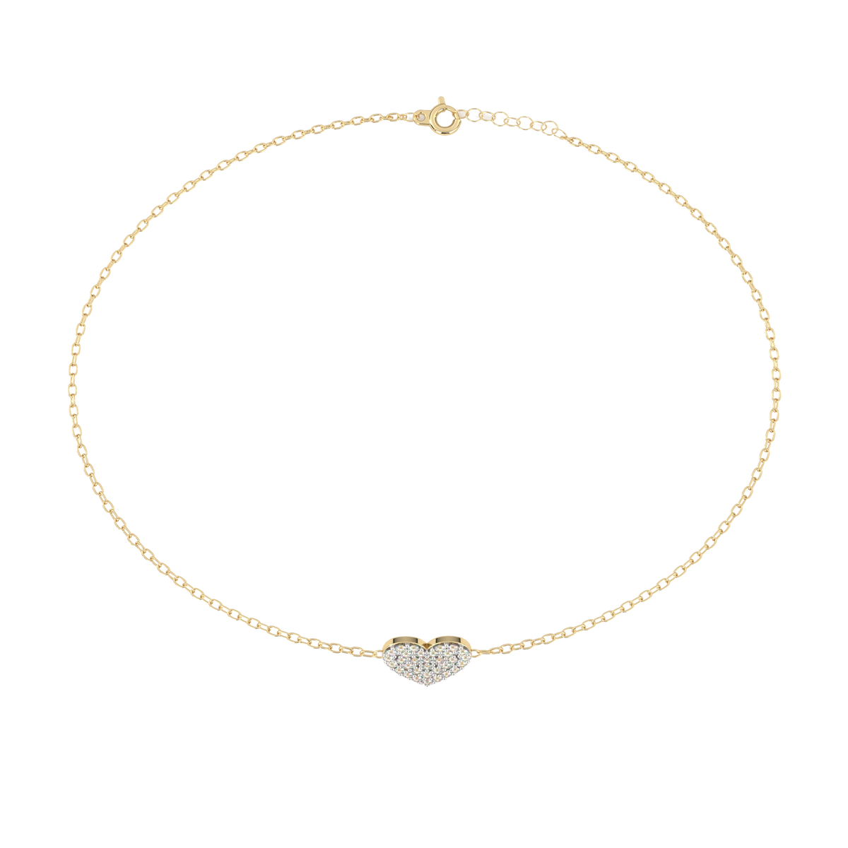 Vintage Round Cut Diamond Heart Shape Prong Set Cluster Handcrafted Dainty Party Wear Charm Bracelet - HIGHCARAT DIAMONDS