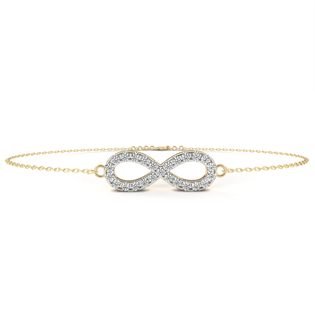 Round Cut Top Grade Diamond Infinity Shape Unique Elegant Classic Perfect Sparkling Dainty Charm Bracelet Gift For Women's - HIGHCARAT DIAMONDS