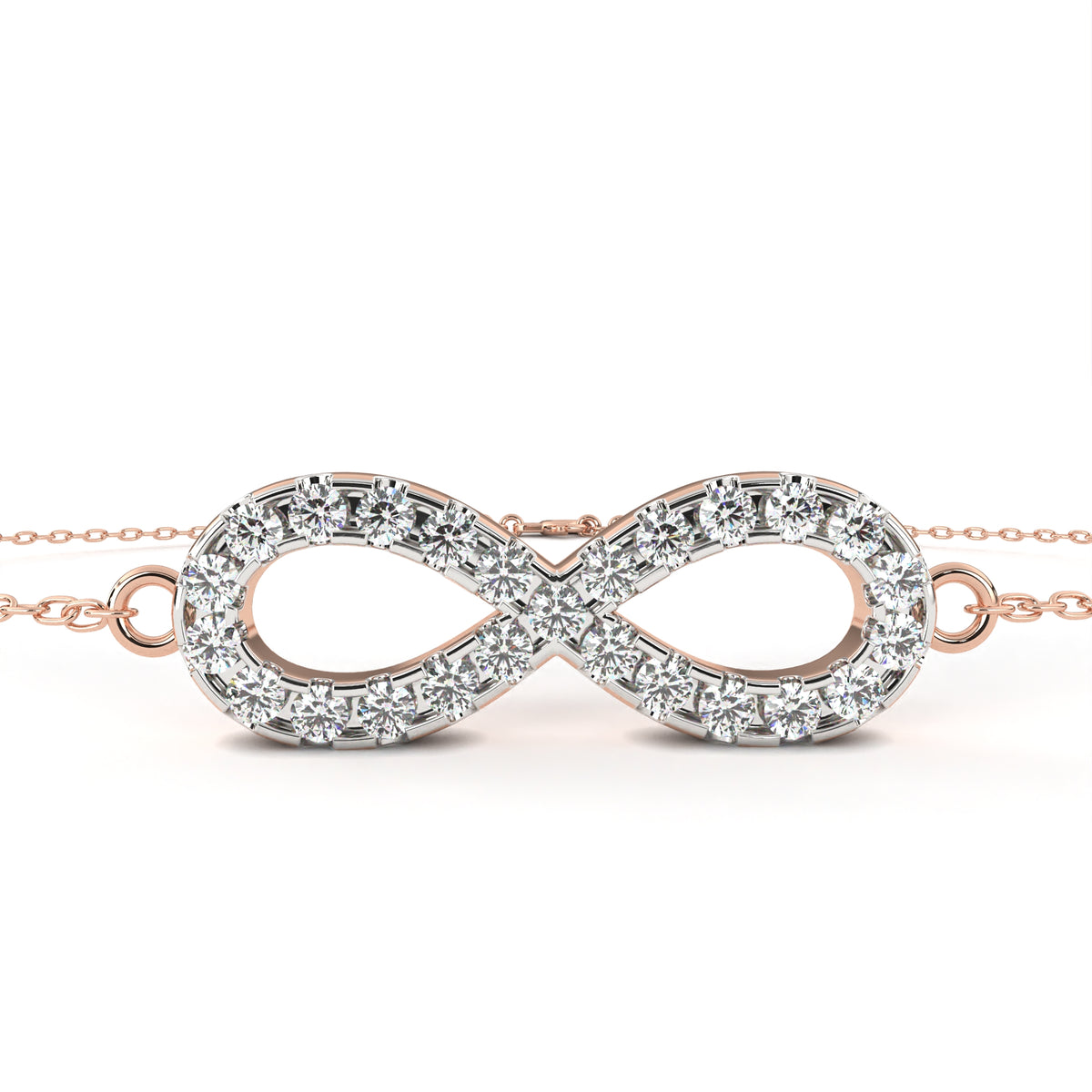 Round Cut Top Grade Diamond Infinity Shape Unique Elegant Classic Perfect Sparkling Dainty Charm Bracelet Gift For Women's - HIGHCARAT DIAMONDS