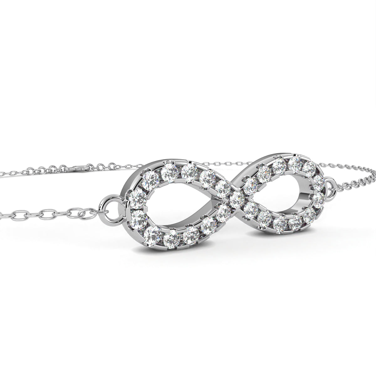 Round Cut Top Grade Diamond Infinity Shape Unique Elegant Classic Perfect Sparkling Dainty Charm Bracelet Gift For Women's - HIGHCARAT DIAMONDS