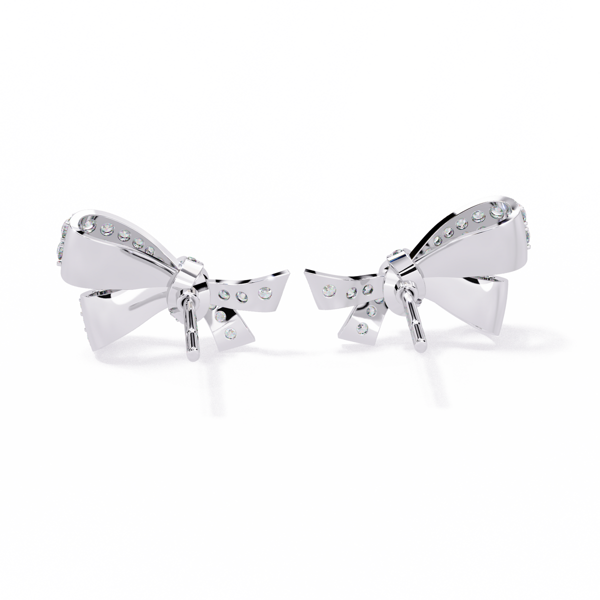 Round Cut Diamond Infinity Shape Elegant Art Deco Statement Handmade Stud Earring Gift For Women's - HIGHCARAT DIAMONDS
