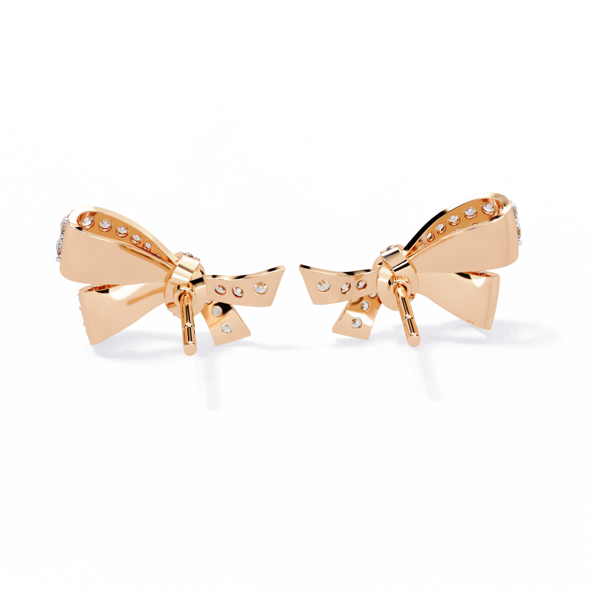 Round Cut Diamond Infinity Shape Elegant Art Deco Statement Handmade Stud Earring Gift For Women's - HIGHCARAT DIAMONDS
