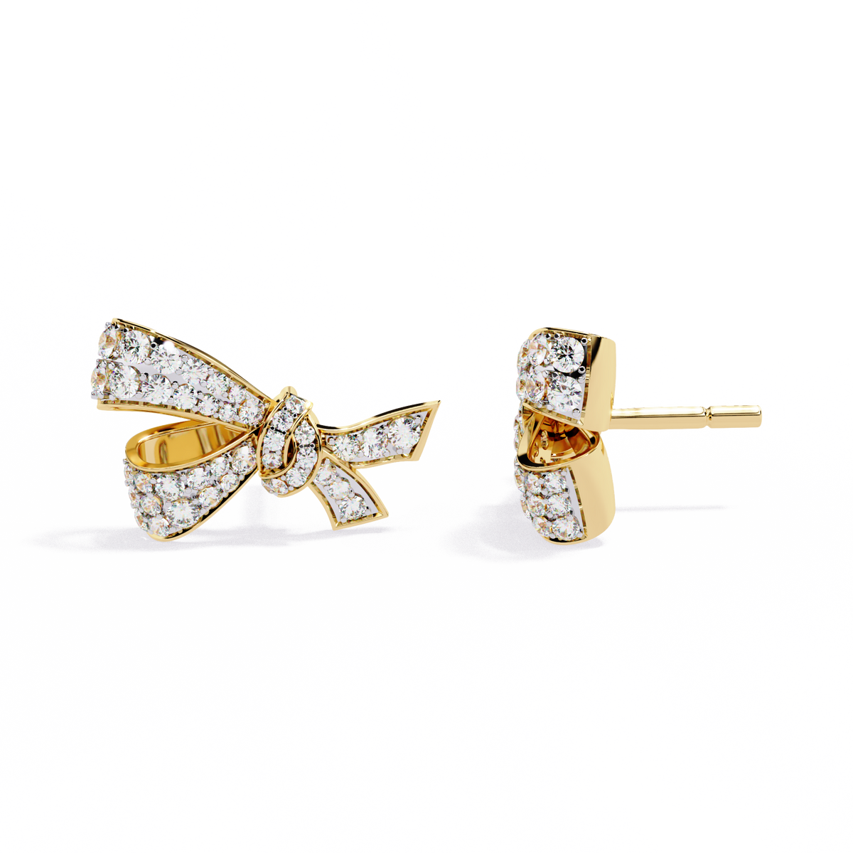 Round Cut Diamond Infinity Shape Elegant Art Deco Statement Handmade Stud Earring Gift For Women's - HIGHCARAT DIAMONDS