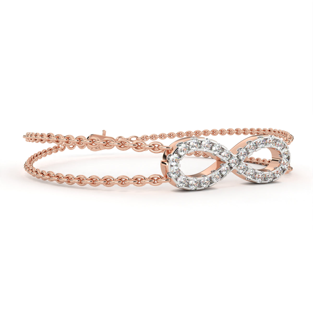 Round Cut Diamond Infinity Shape Art Deco Stunning Classic Perfect Bracelet For Women's - HIGHCARAT DIAMONDS