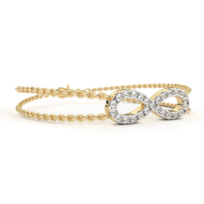 Round Cut Diamond Infinity Shape Art Deco Stunning Classic Perfect Bracelet For Women's - HIGHCARAT DIAMONDS