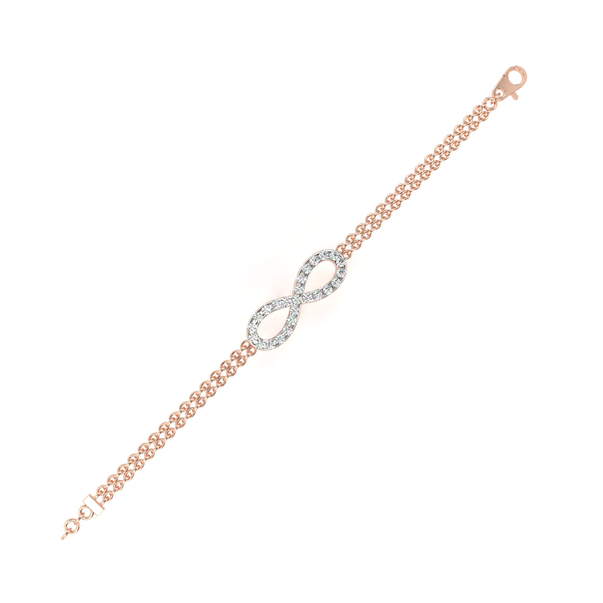 Round Cut Diamond Infinity Shape Art Deco Stunning Classic Perfect Bracelet For Women's - HIGHCARAT DIAMONDS