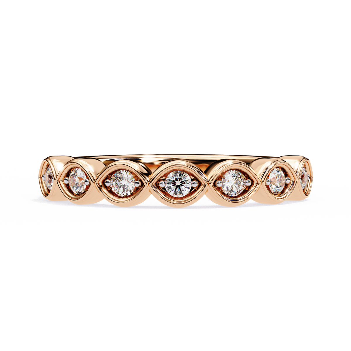 Round Cut High Quality Diamond Prong Set Elegant Dainty Cluster Statement Promise Band For Her - HIGHCARAT DIAMONDS