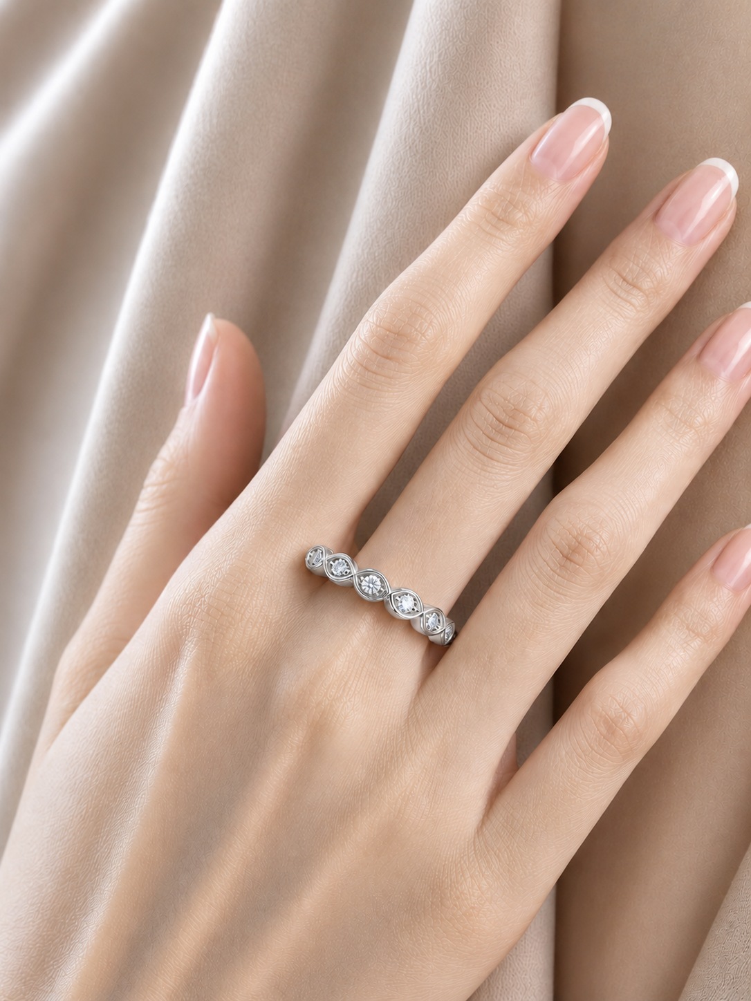 Round Cut High Quality Diamond Prong Set Elegant Dainty Cluster Statement Promise Band For Her - HIGHCARAT DIAMONDS
