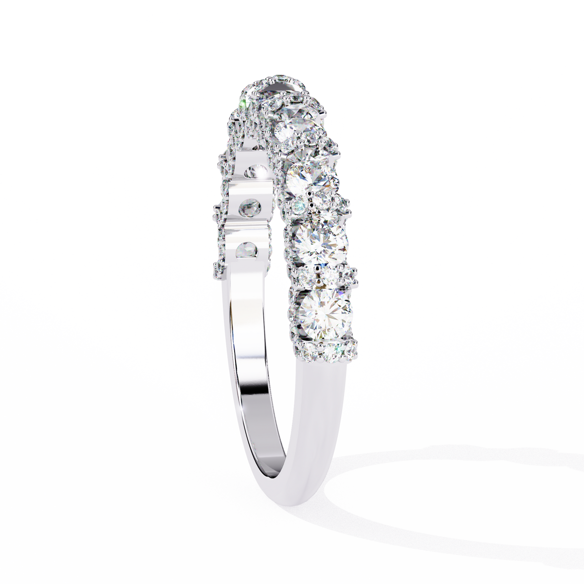 Round Cut Top Grade Diamond Elegance Classic Three Row Dainty Sparkling Proposer Ring For Women's - HIGHCARAT DIAMONDS