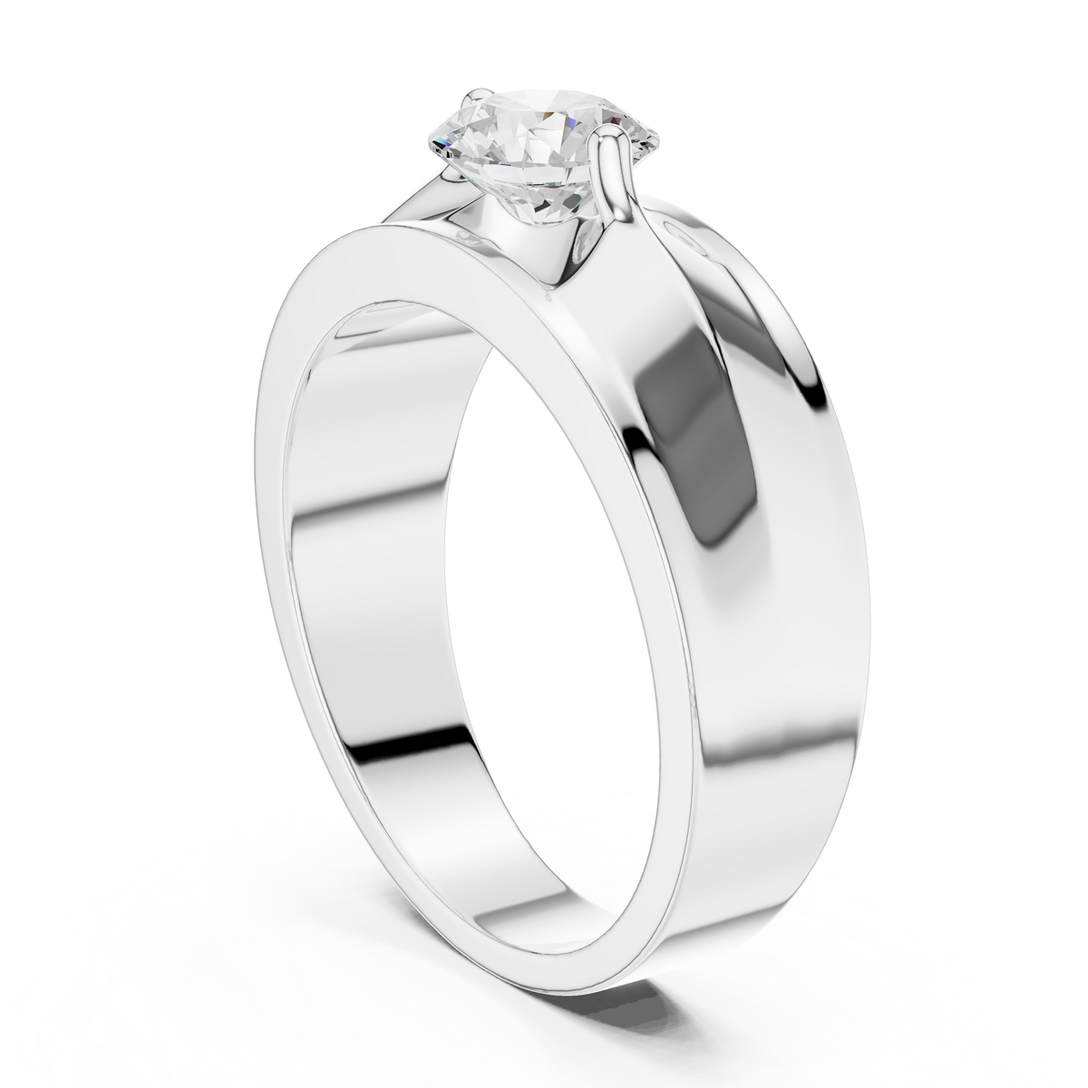 Round Shapes Lab grown One Stone New Unique Men's 14k Solid Rose Gold Diamond Ring - HIGHCARAT DIAMONDS