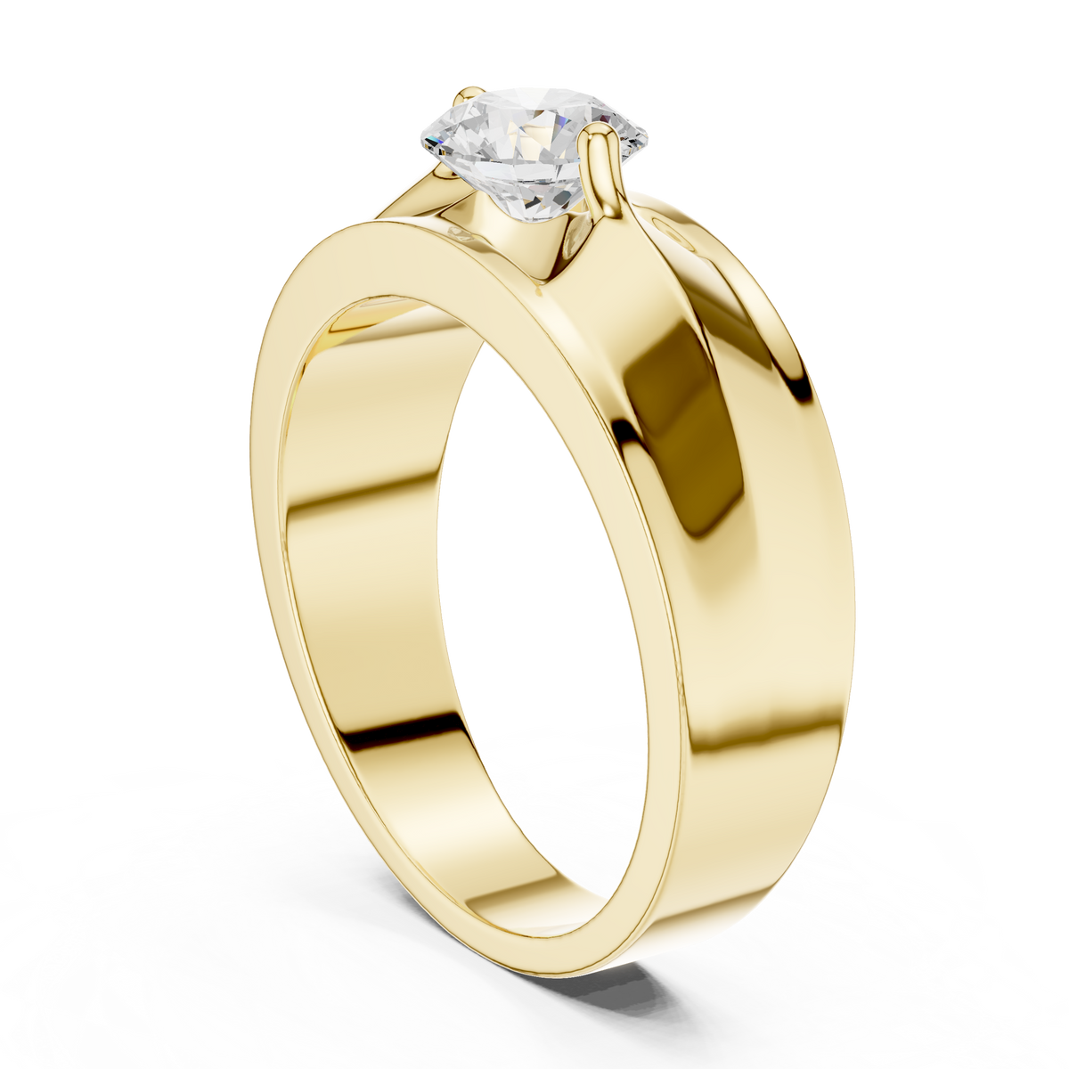 Round Shapes Lab grown One Stone New Unique Men's 14k Solid Rose Gold Diamond Ring - HIGHCARAT DIAMONDS
