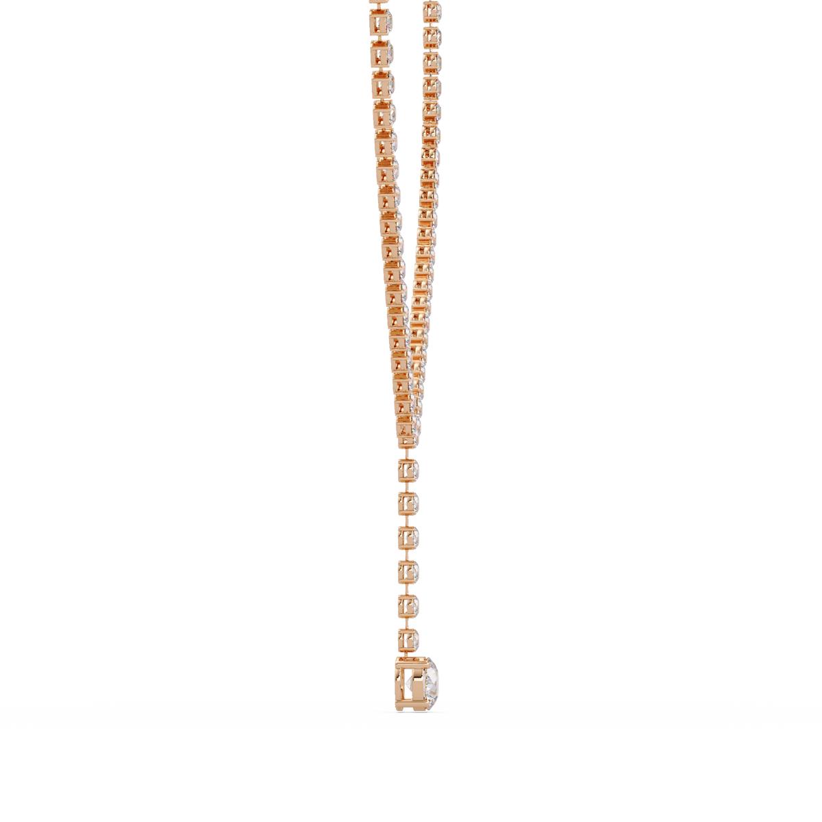 Round Cut Drops Shape Lab Grown Diamond Tennis Necklace - HIGHCARAT DIAMONDS