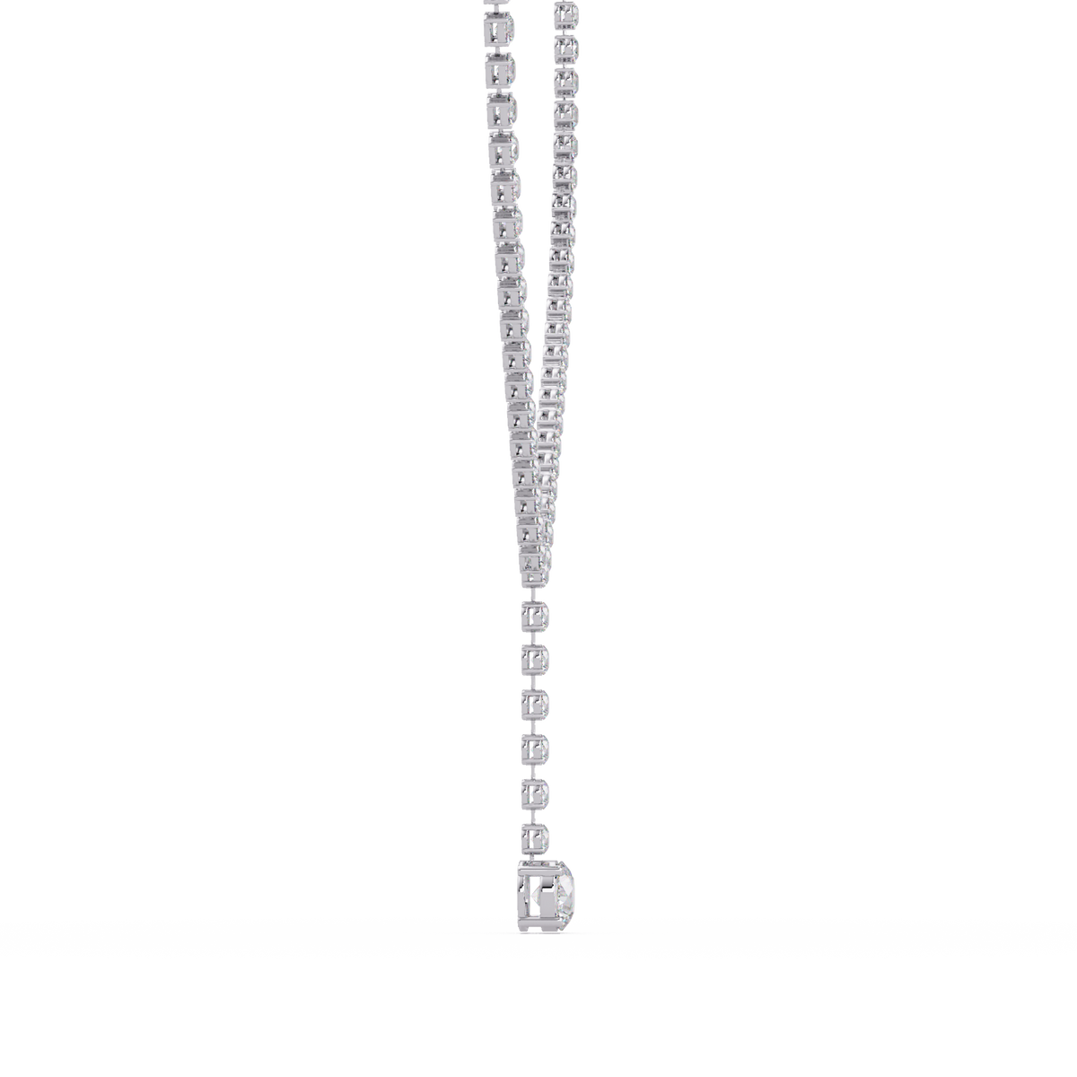 Round Cut Drops Shape Lab Grown Diamond Tennis Necklace - HIGHCARAT DIAMONDS