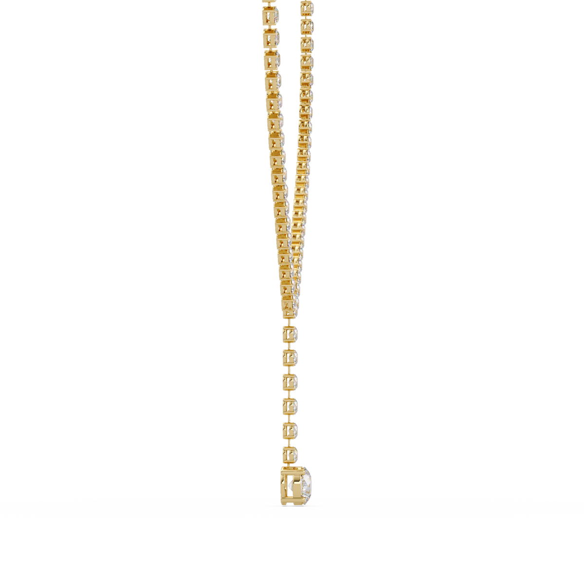 Round Cut Drops Shape Lab Grown Diamond Tennis Necklace - HIGHCARAT DIAMONDS