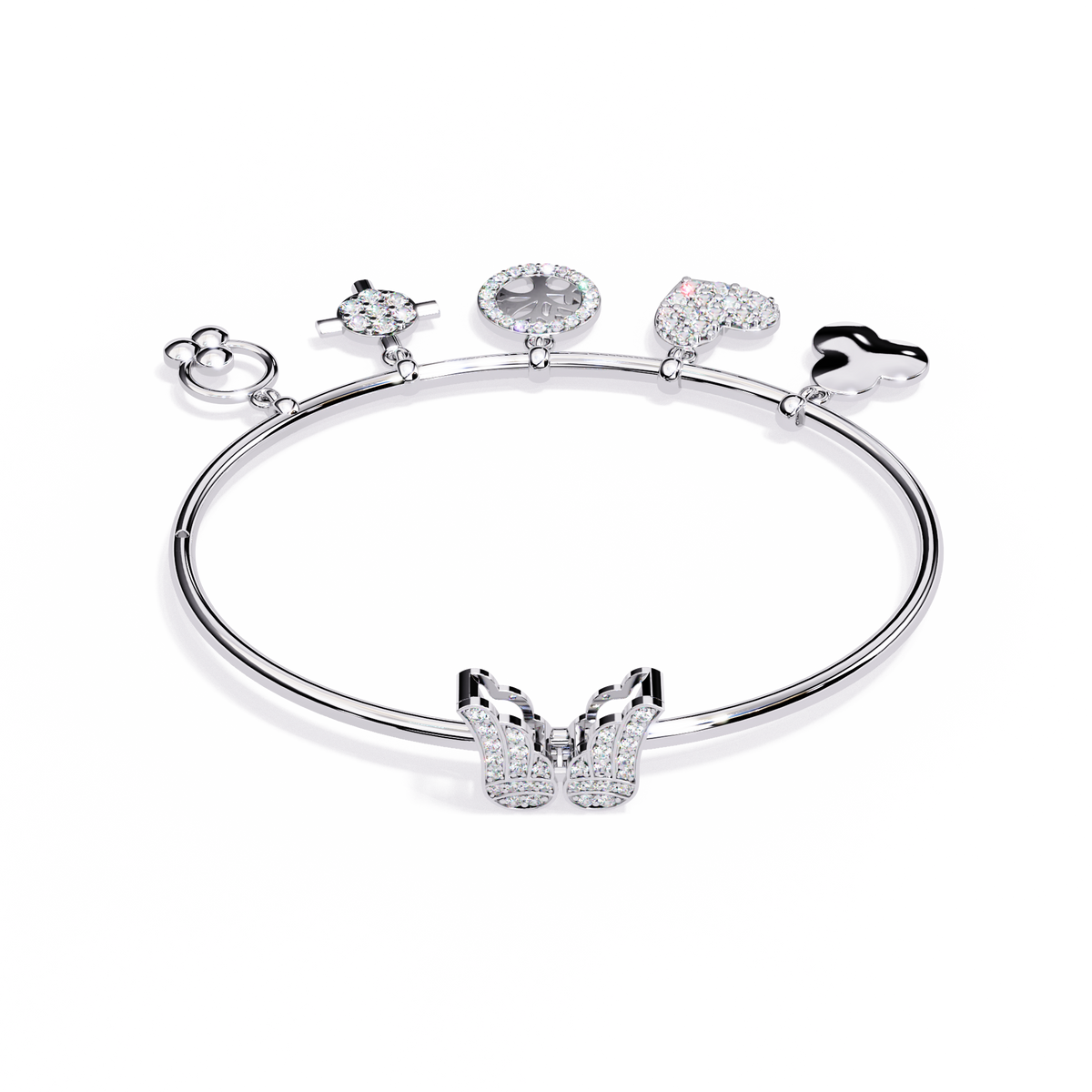 Round Cut High Quality Diamond Antique Butterfly Shape Delicate Art Deco Party Wear Bangle Gift For Friend - HIGHCARAT DIAMONDS