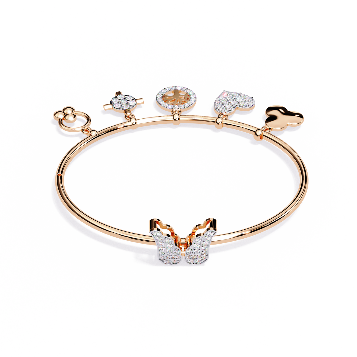 Round Cut High Quality Diamond Antique Butterfly Shape Delicate Art Deco Party Wear Bangle Gift For Friend - HIGHCARAT DIAMONDS