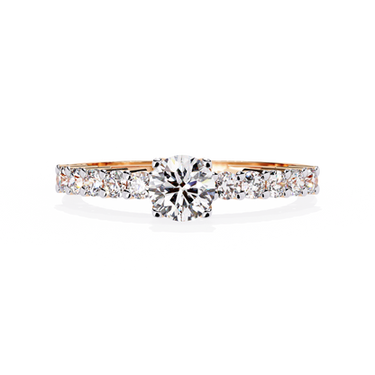Round Cut  High Quality Lab Grown Diamond Half Eternity Elegant Accented Proposer Ring For Her - HIGHCARAT DIAMONDS
