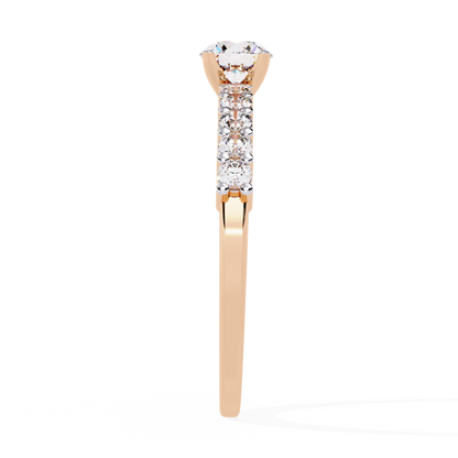 Round Cut  High Quality Lab Grown Diamond Half Eternity Elegant Accented Proposer Ring For Her - HIGHCARAT DIAMONDS