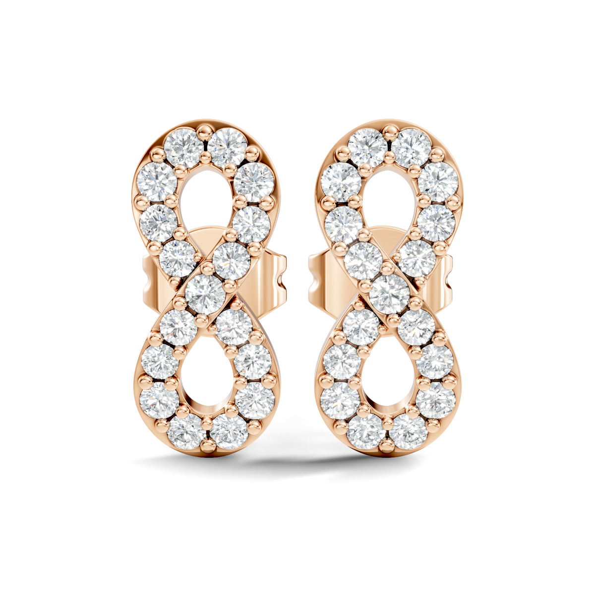 Round Shape Natural & lab grown Diamond 14k Solid Gold Shinning Unique New Studs Earrings For Weeding Wear - HIGHCARAT DIAMONDS