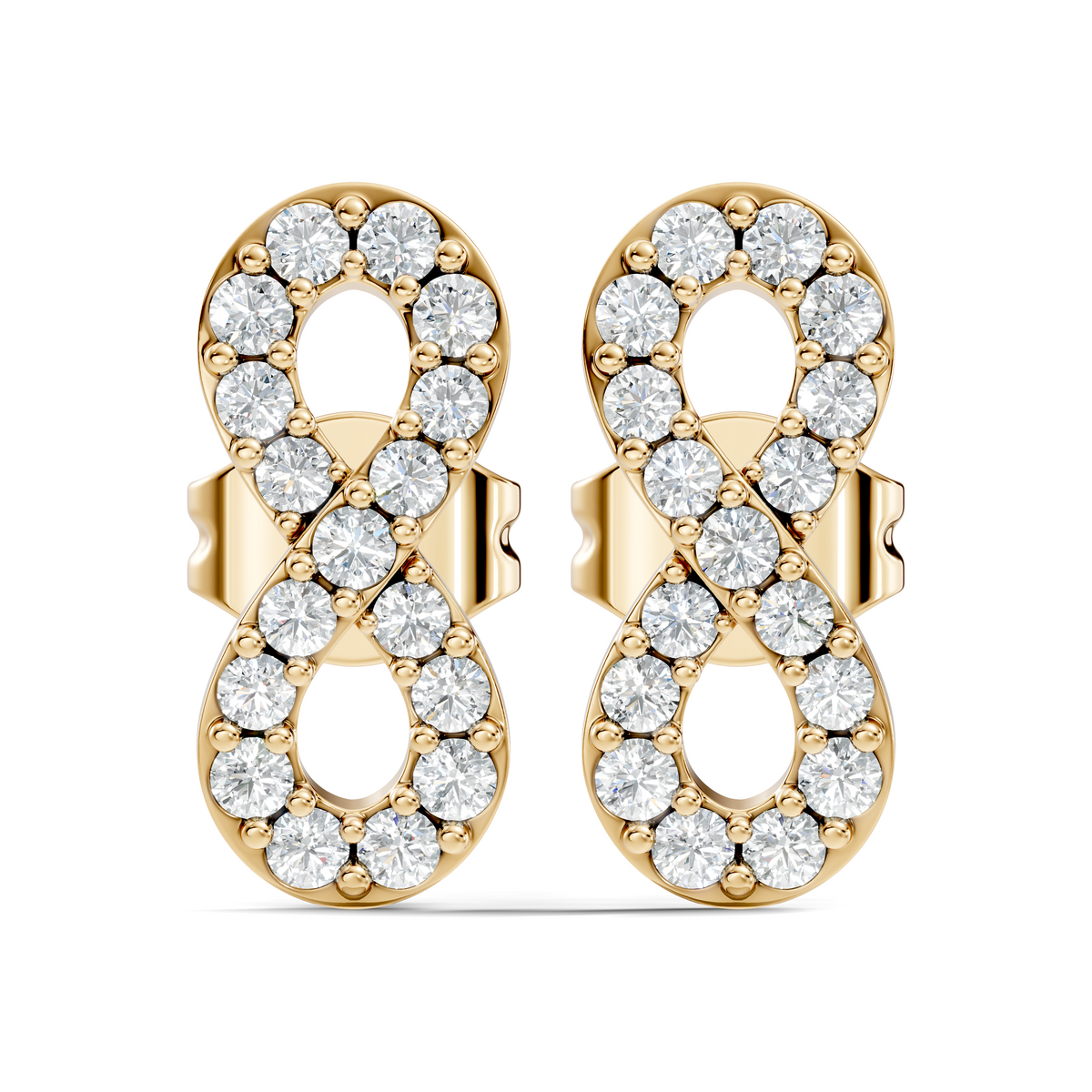 Round Shape Natural & lab grown Diamond 14k Solid Gold Shinning Unique New Studs Earrings For Weeding Wear - HIGHCARAT DIAMONDS