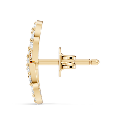Round Shape Natural & lab grown Diamond 14k Solid Gold Shinning Unique New Studs Earrings For Weeding Wear - HIGHCARAT DIAMONDS