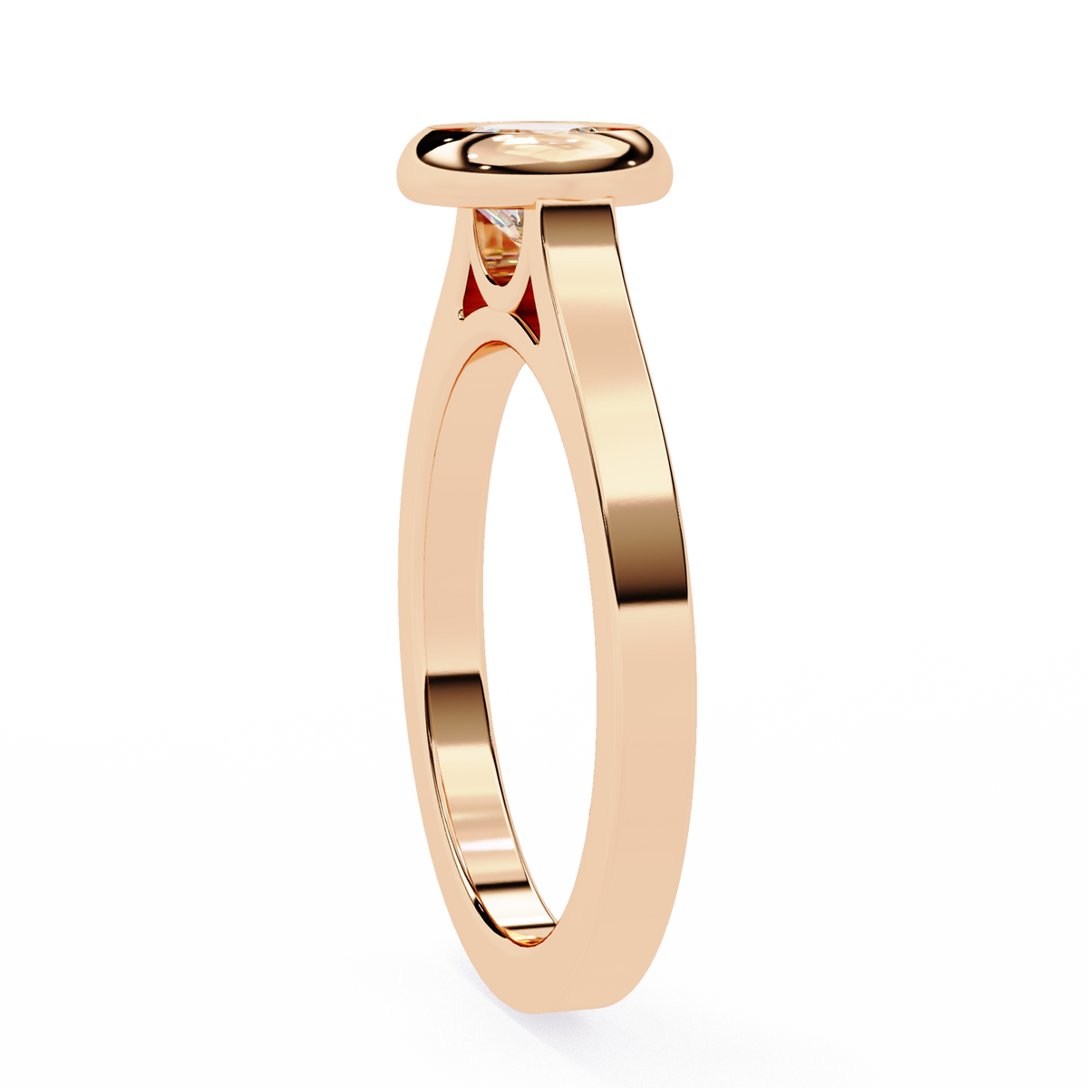Minimal round lab diamond ring with dainty solitaire design
