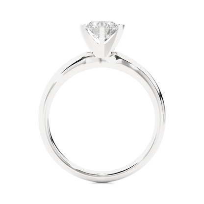 Round shape diamond engagement ring with classic solitaire setting